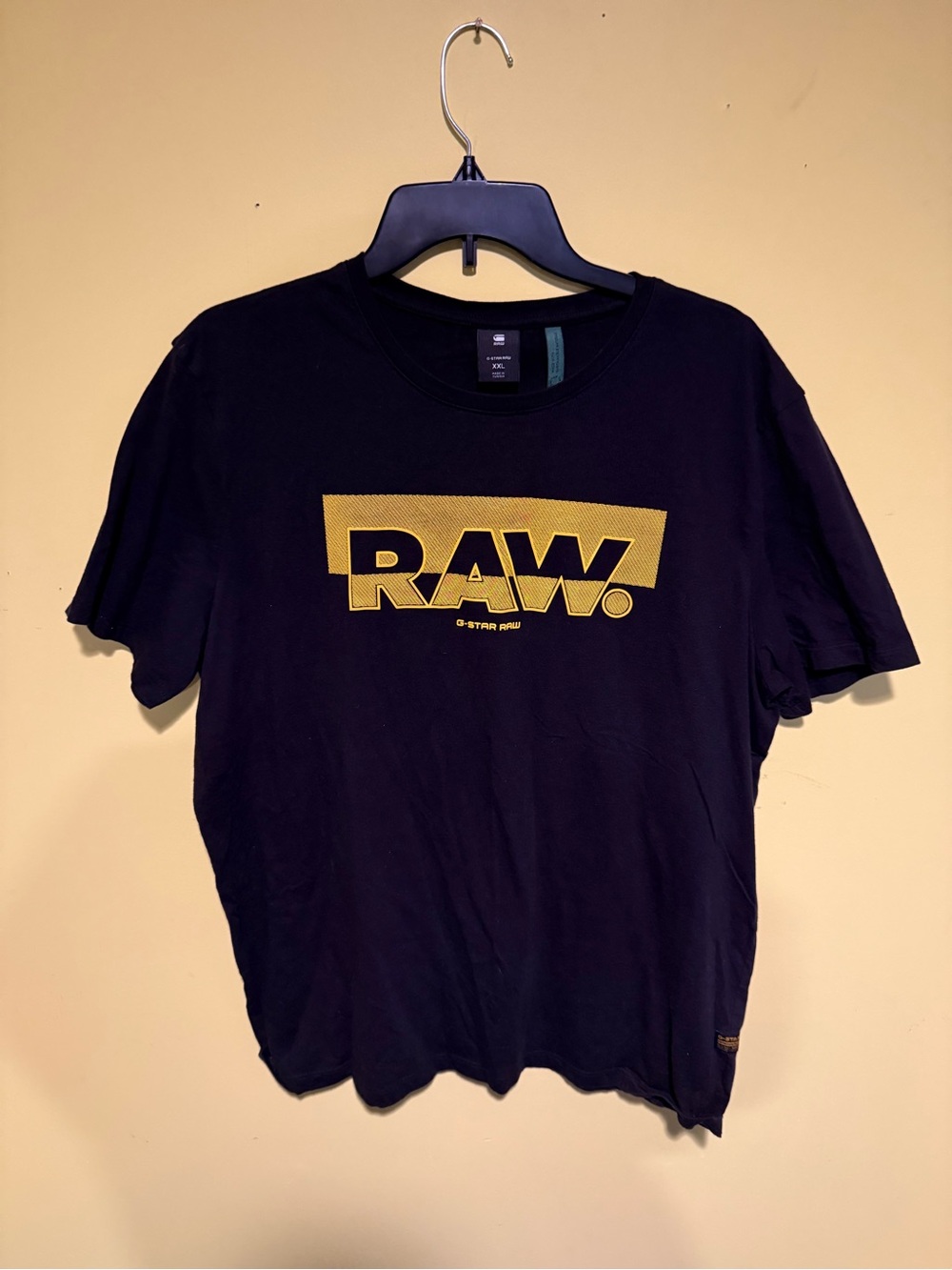 G-Star Black Short Sleeve Tee with Gold RAW Graphic